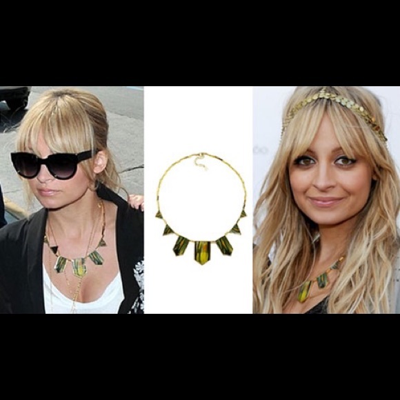 House of Harlow 1960 Taupe Station Necklace 14K GP - Picture 2 of 8